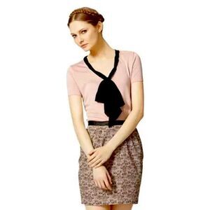 JASON WU for Target Blush Pink V-Neck Bow Tie Short Sleeve Blouse Size Small